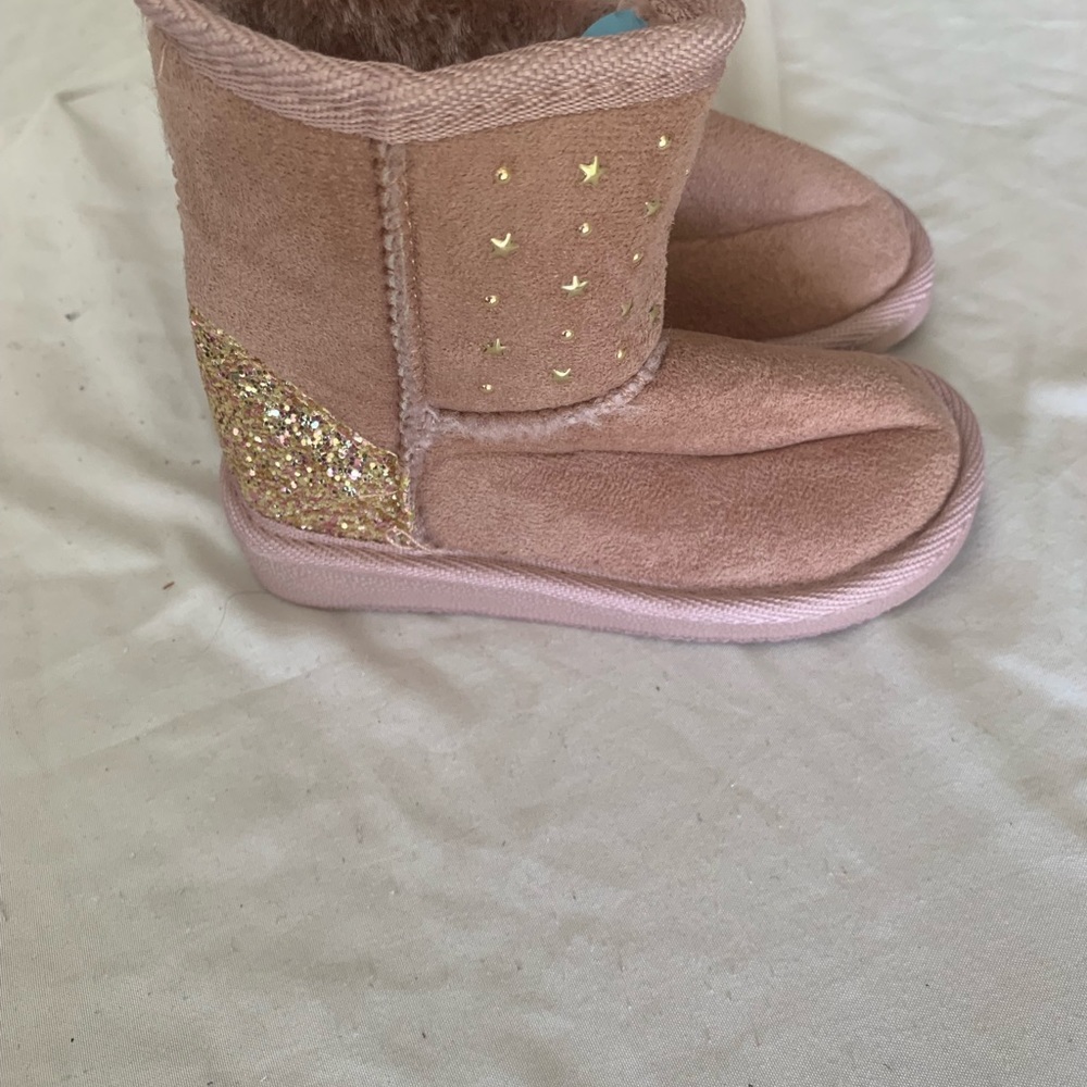 New pink and gold toddler boots